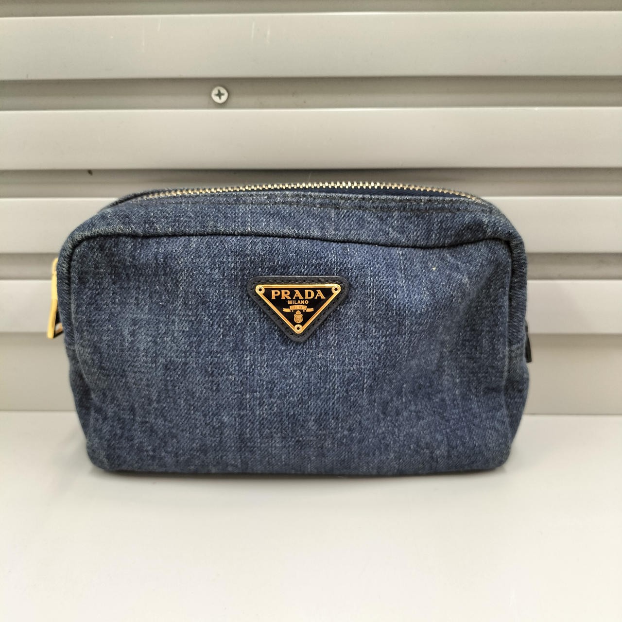 Prada 1Na021 Denim Pouch