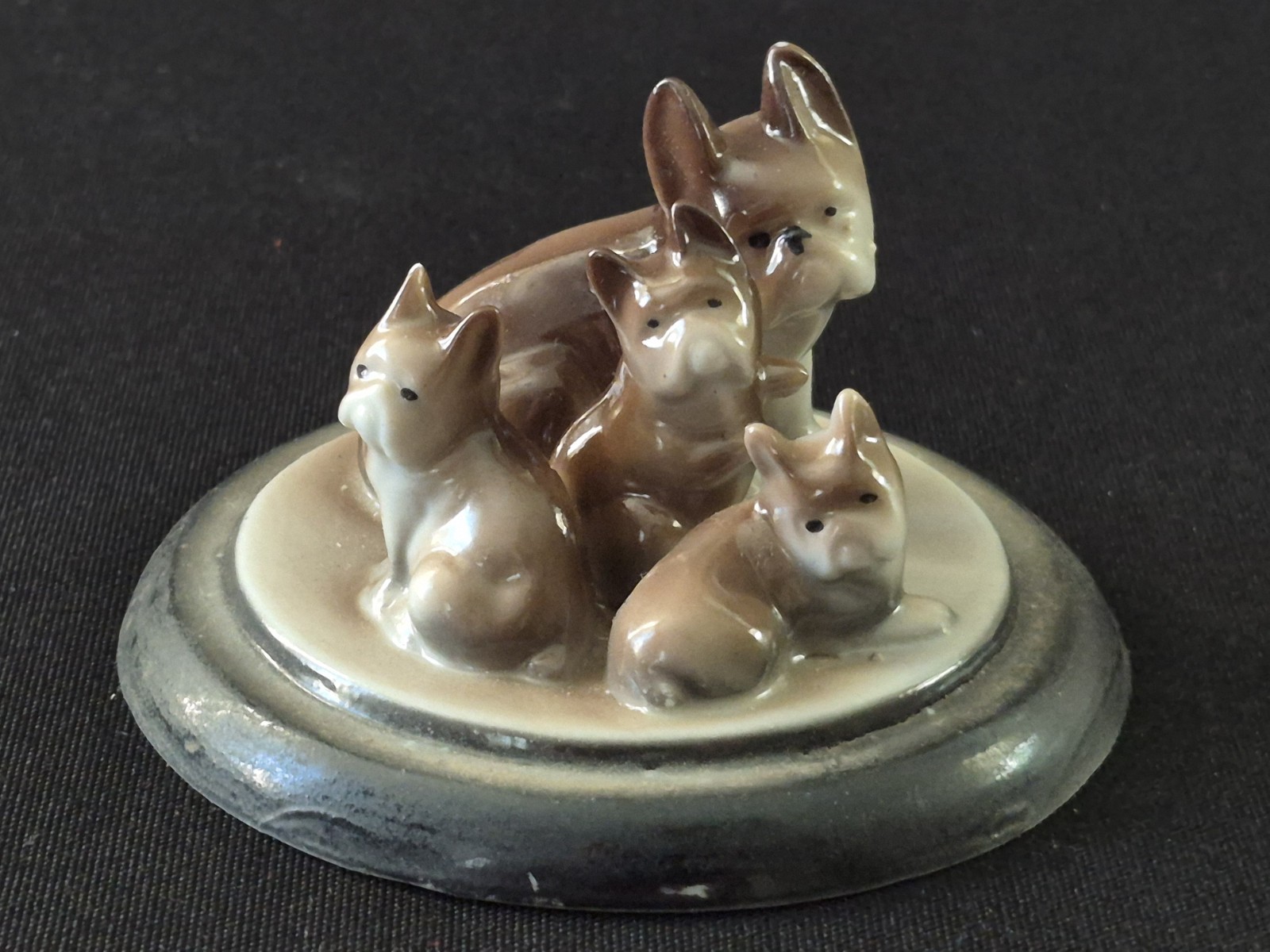 Vintage German Porcelain Puppies Ardico 9216 Four Dogs