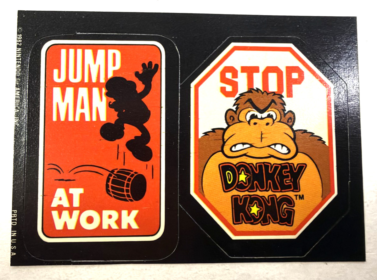 1982 Topps Donkey Kong Jump Man at Work Stop Mario Rookie NM 1982 Topps Donkey Kong Jump Man at Work Stop Mario Rookie NM