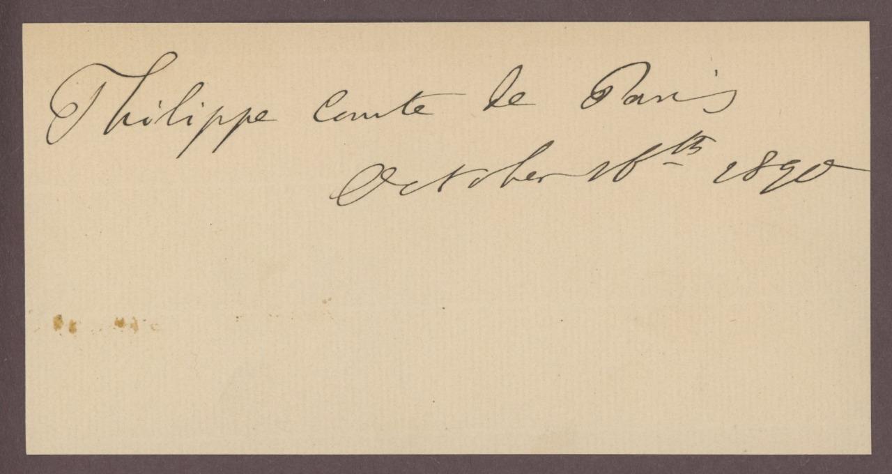 Prince Philippe, Count of Paris (1838-1894) autograph cut | 