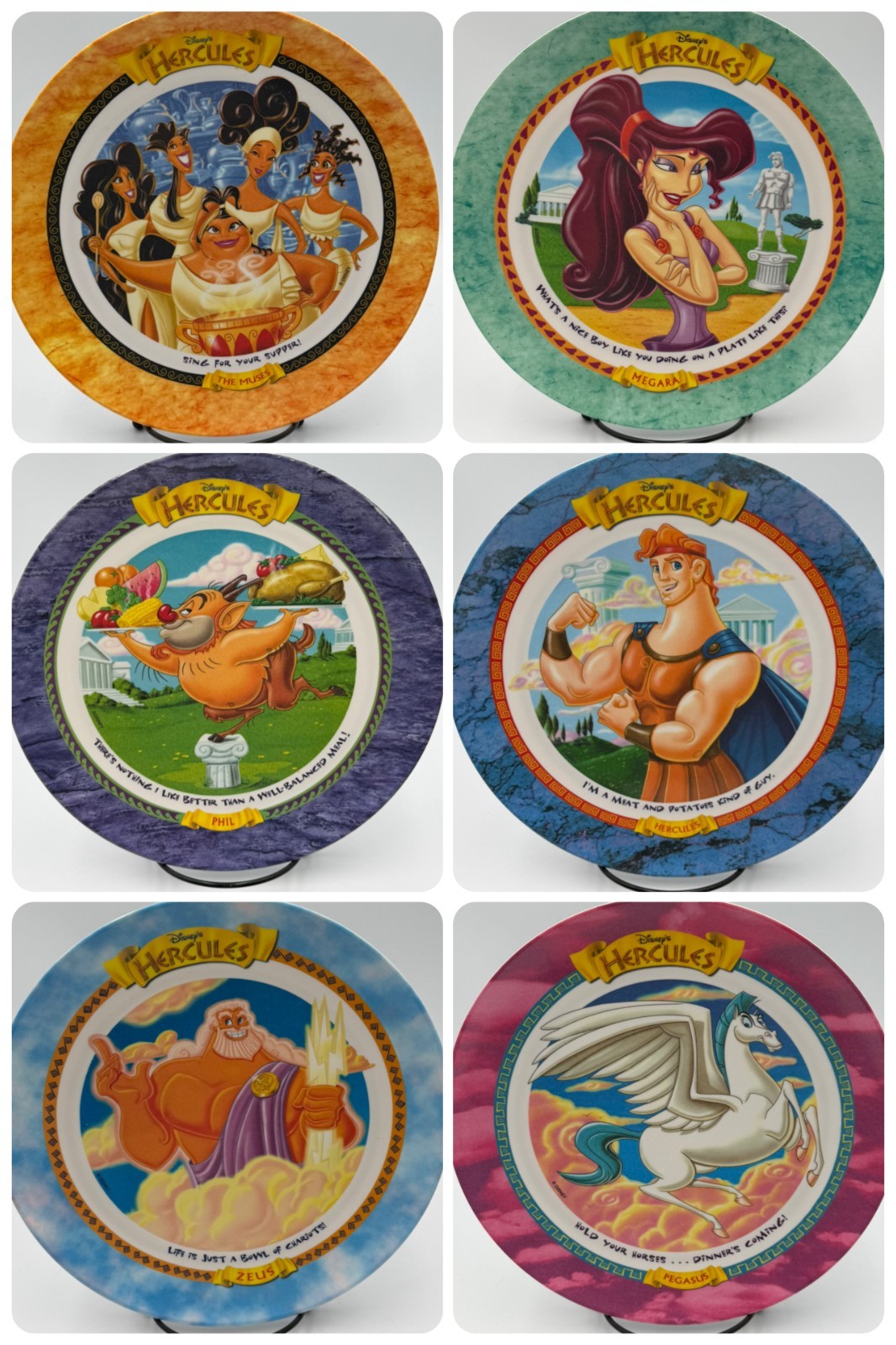 Disney Hercules McDonald's Collector Plates Complete Set of 6 1997 Vintage