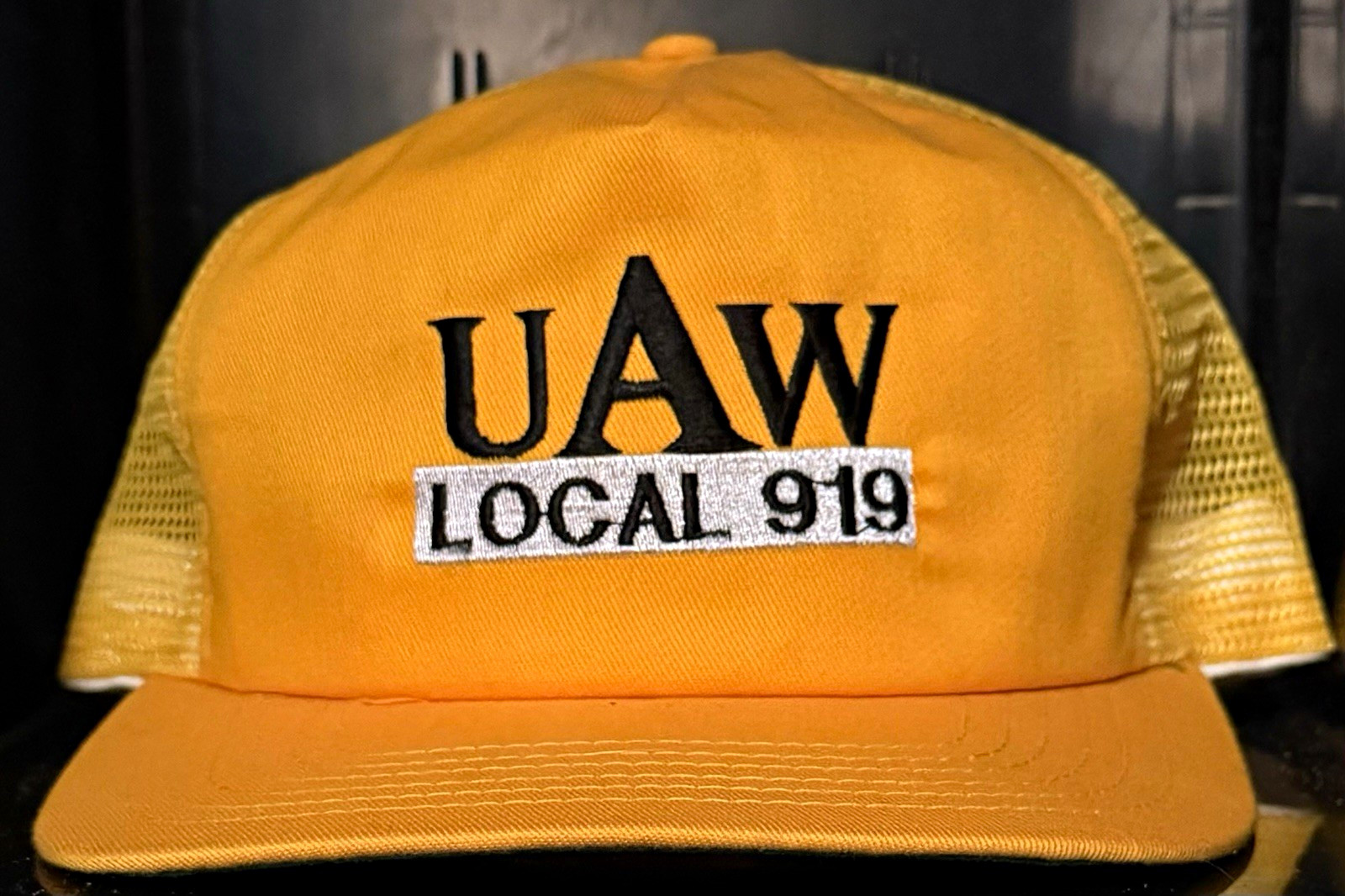 Vintage UAW Local 919 Union Trucker Hat Snapback Ford Norfolk Made USA