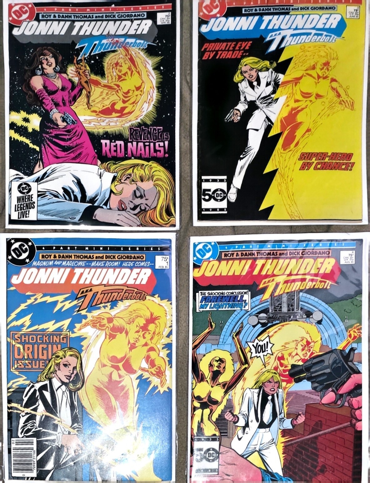 Jonni Thunder a.k.a. Thunderbolt #1-4 Complete Set (DC, 1985) Copper Age Lot