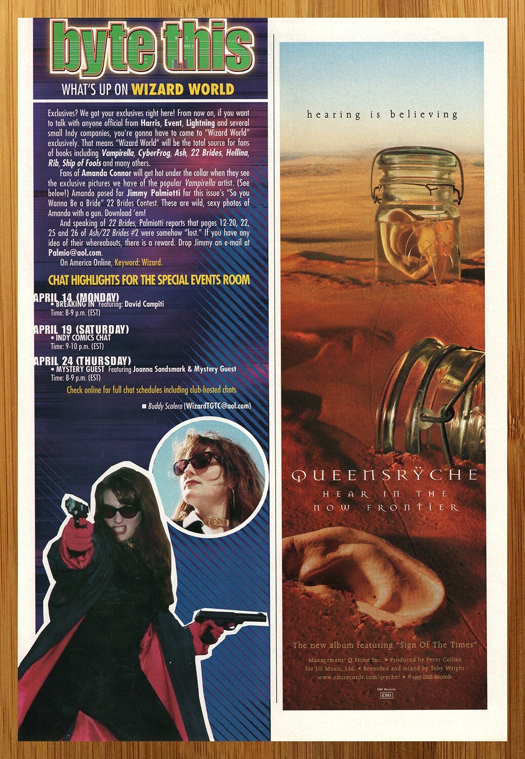 1997 Queensryche Hear in the Now Frontier Print Ad/Poster Album CD LP Promo Art