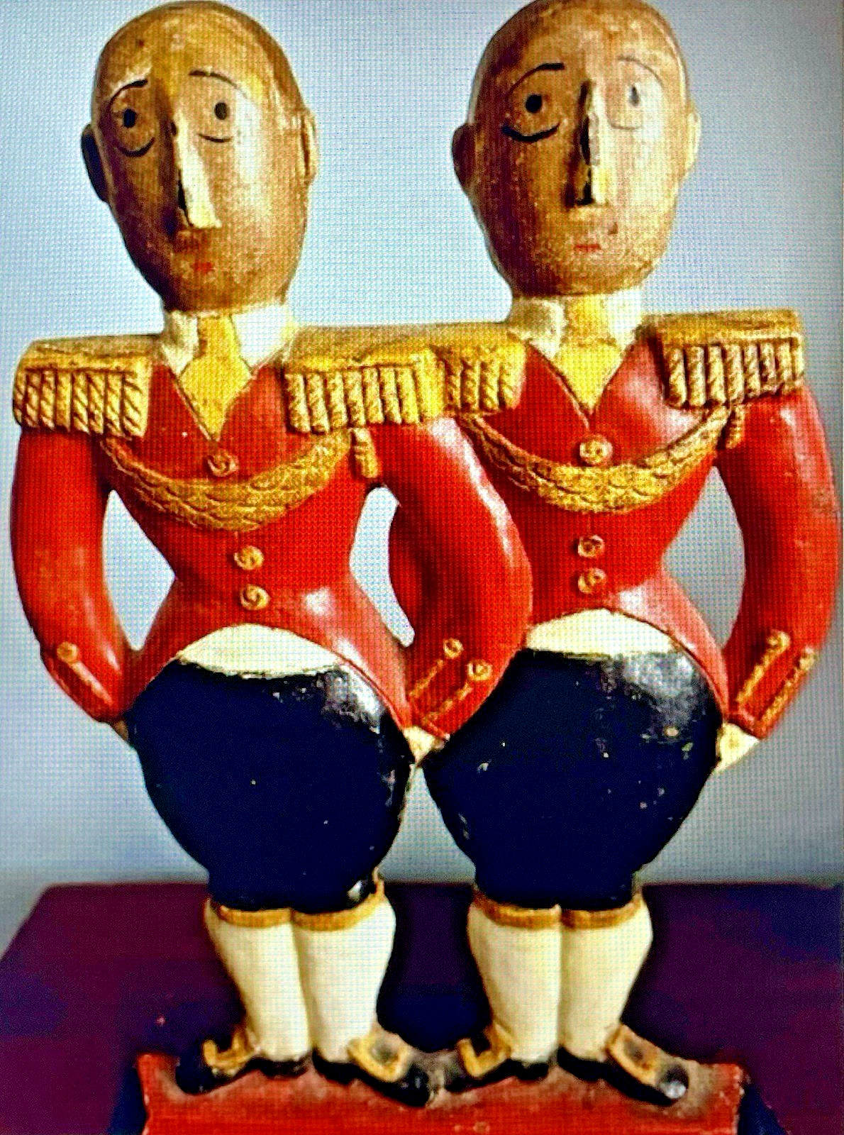 Antique Cast Iron Doorstop Hubley Double Footmen #248 by Anne Fish Art Deco Era