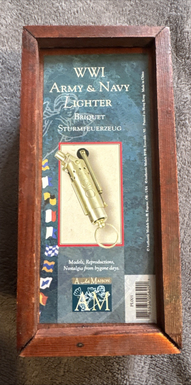 Authentic Models WWI Army & Navy Lighter Reproduction in Wood Case PL001 Replica