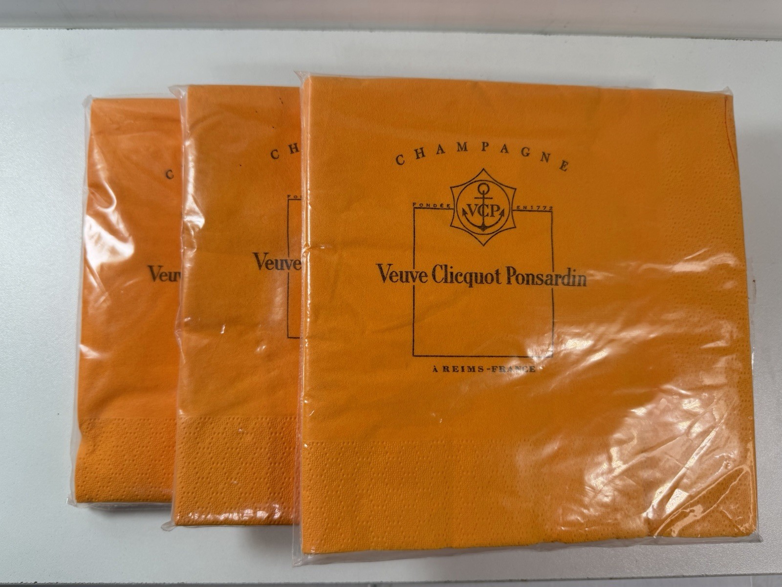 Veuve Clicquot Ponsardin Yellow Label Champagne Cocktail Napkins SEALED 8-pc/per