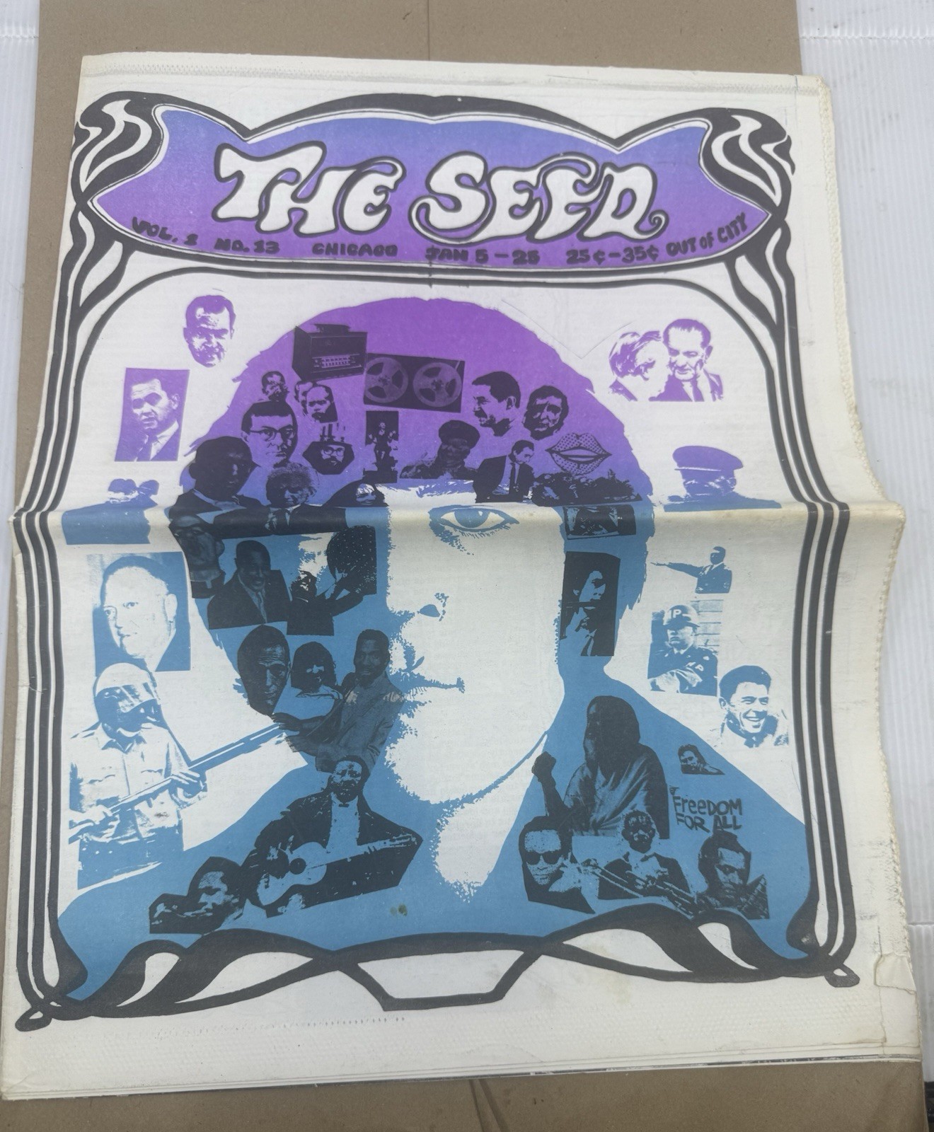 Chicago Seed 1960s Underground Newspaper (Vol. 8 No. 13) John Lennon RARE