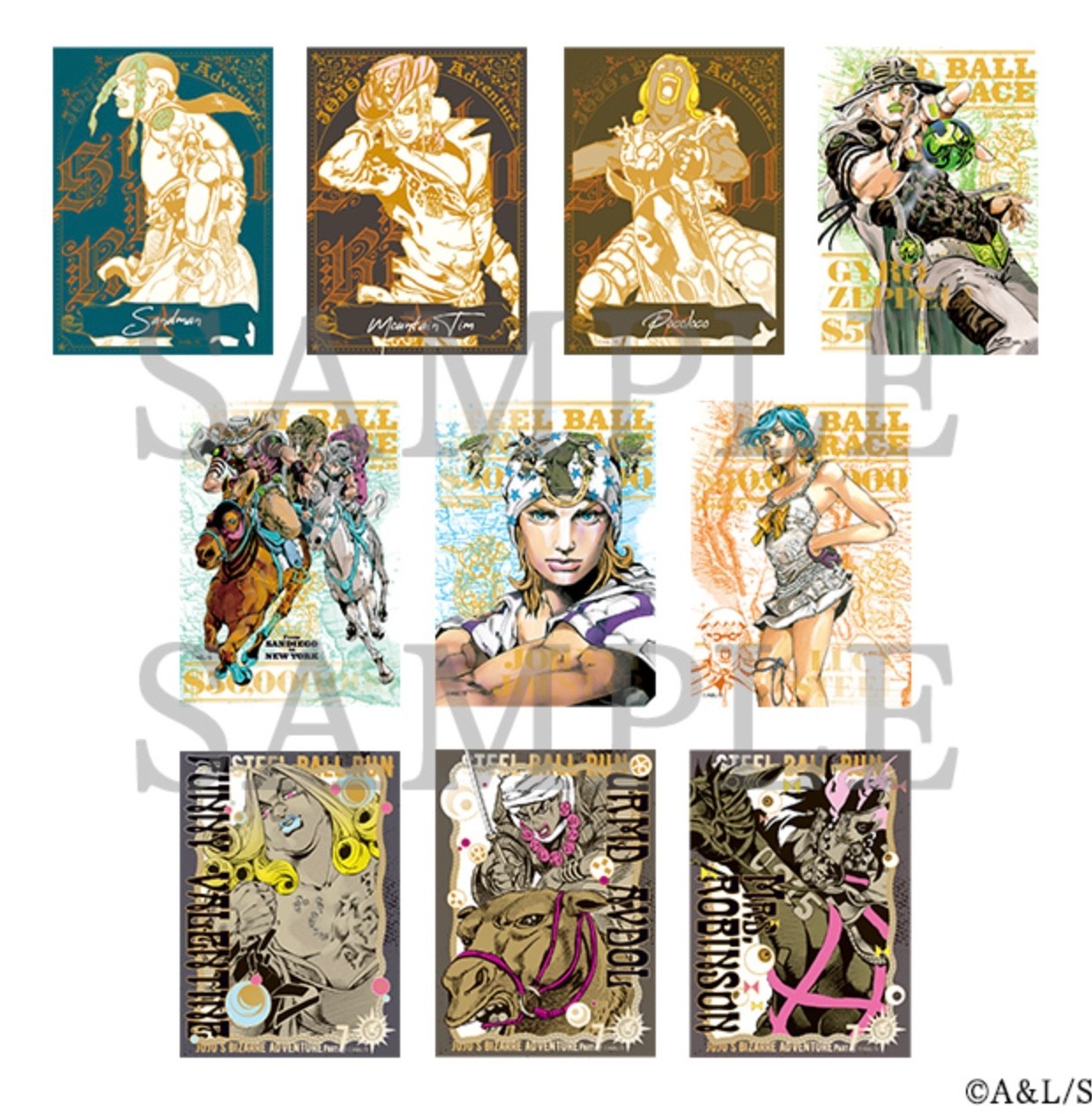 JoJo Bizarre Adventure Steel Ball Run Clear Card Set A B Caravan Exclusive y0002