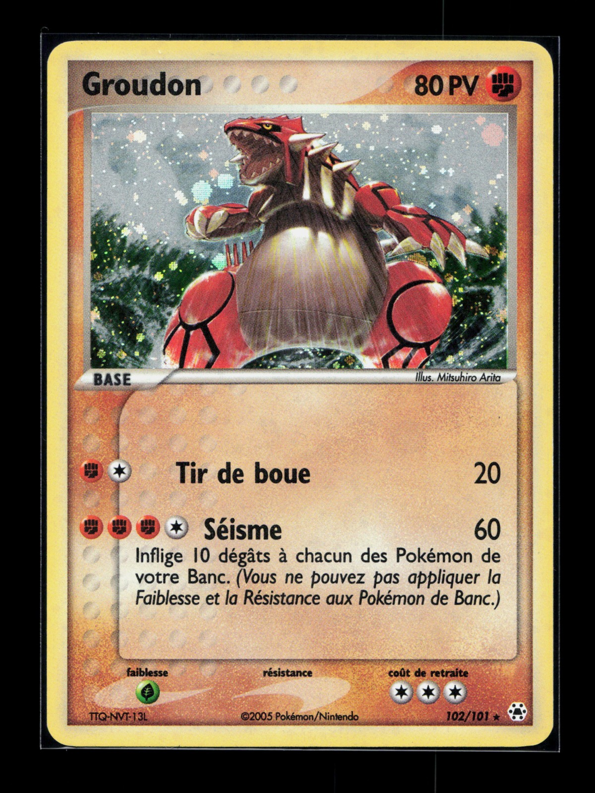 Pokemon Card Groudon 102/101 Holographic Ex Forgotten Legends Block EX FRA