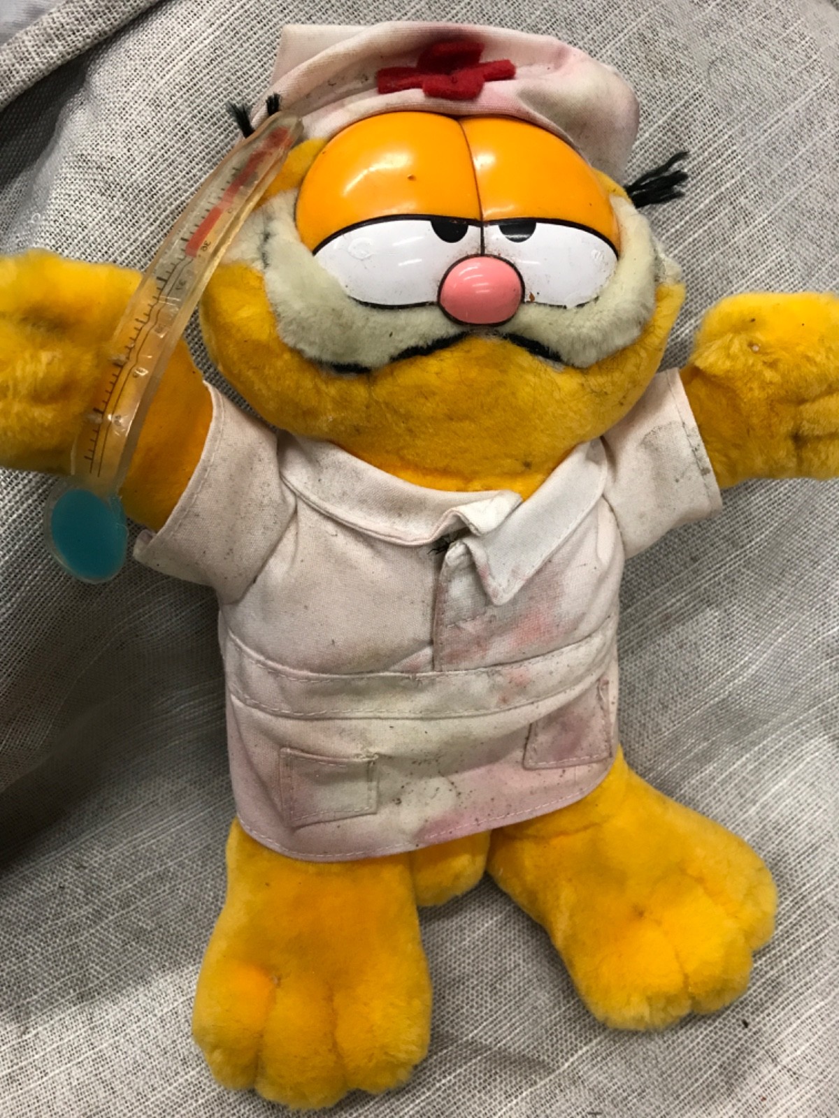 vintage Garfield Nurse Plush from the 1978 Career Cat Collection.