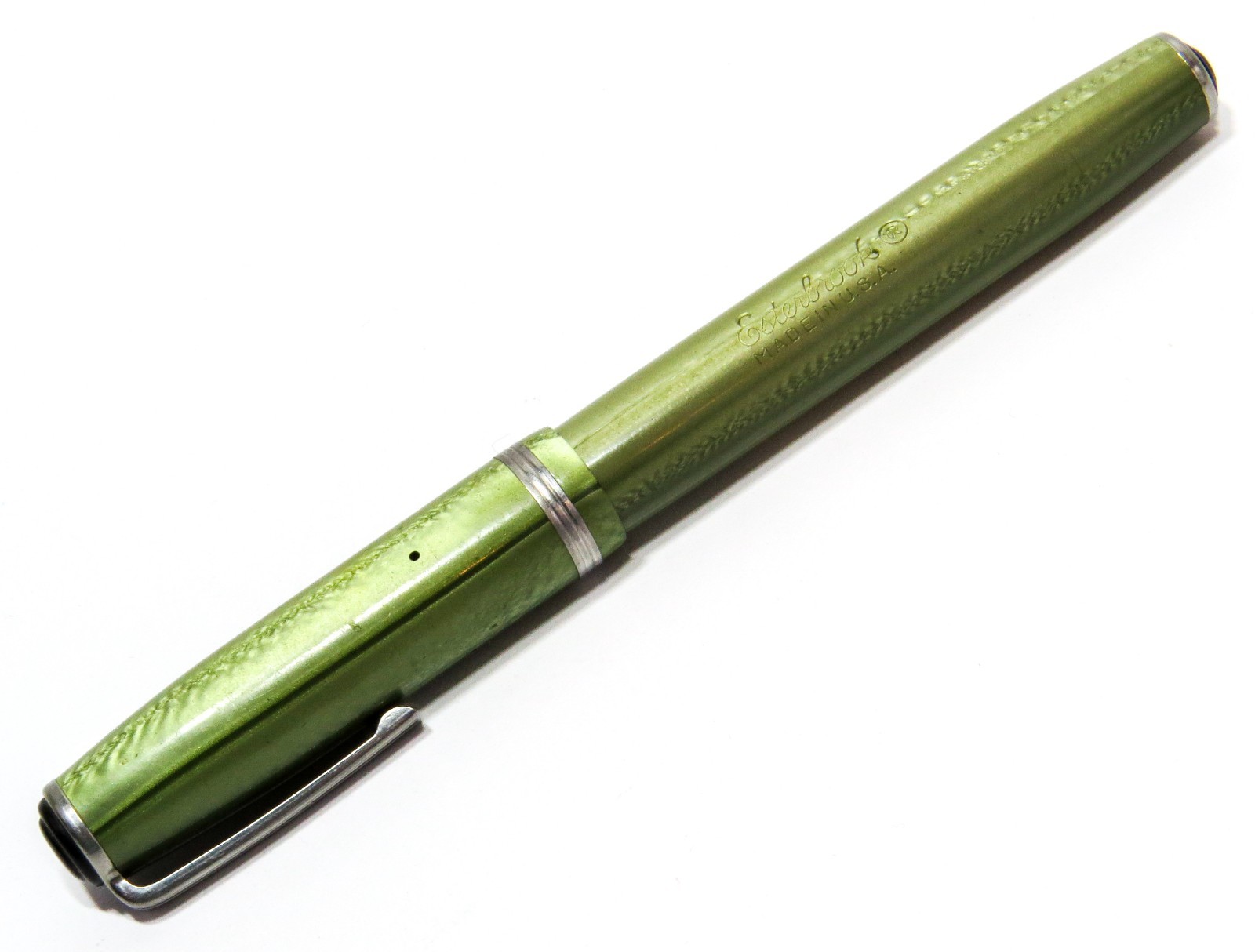 Esterbrook 2668 Made In USA Vintage Fountain Pen, Green Pearl for Parts/Repair