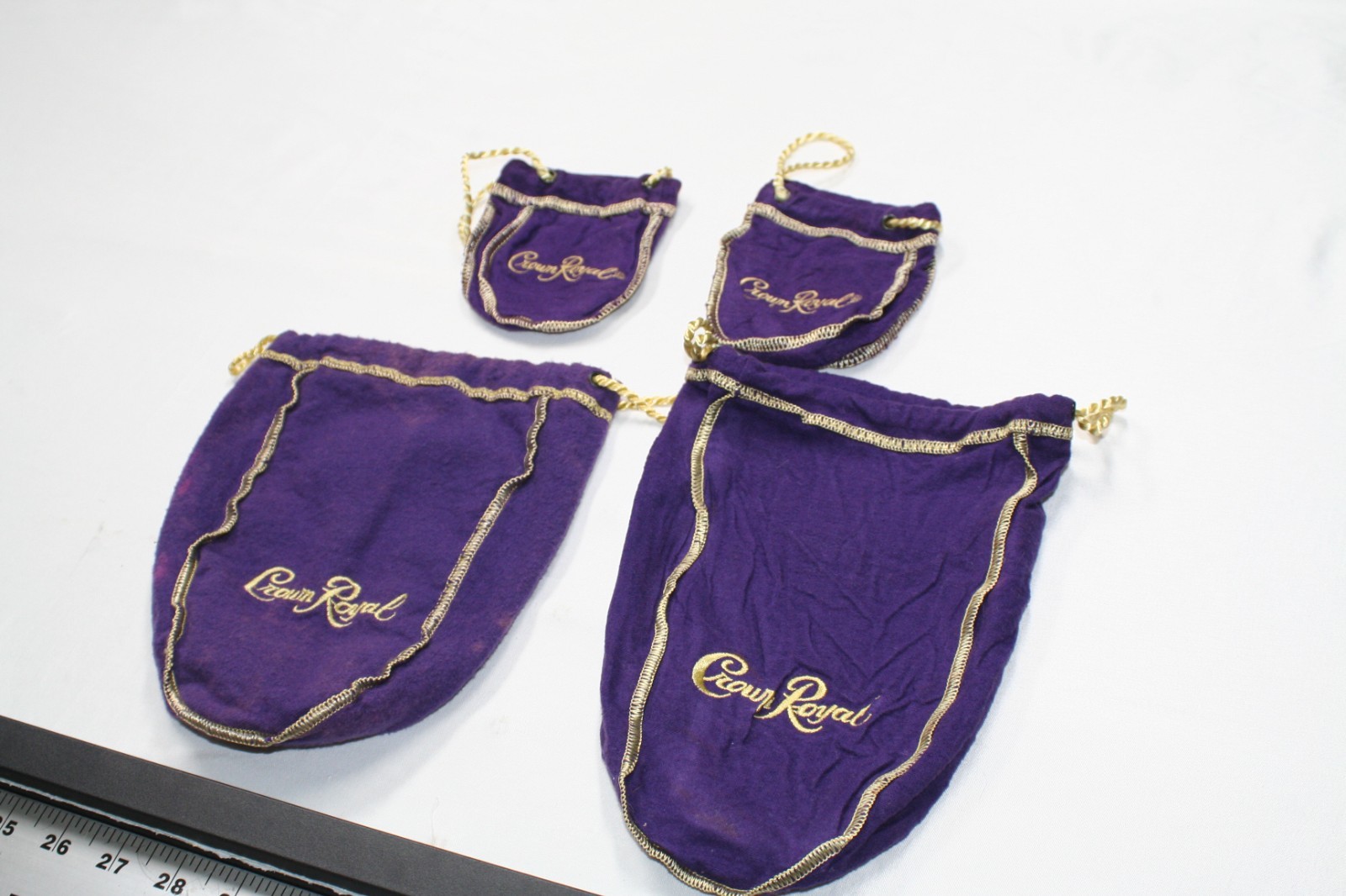 crown royale bags lot 2x 4in 2x 8in