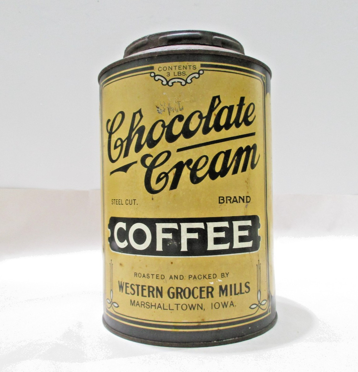 Coffee Can Chocolate Cream 3 Lb Rare Western Grocery Mills Marshalltown Iowa