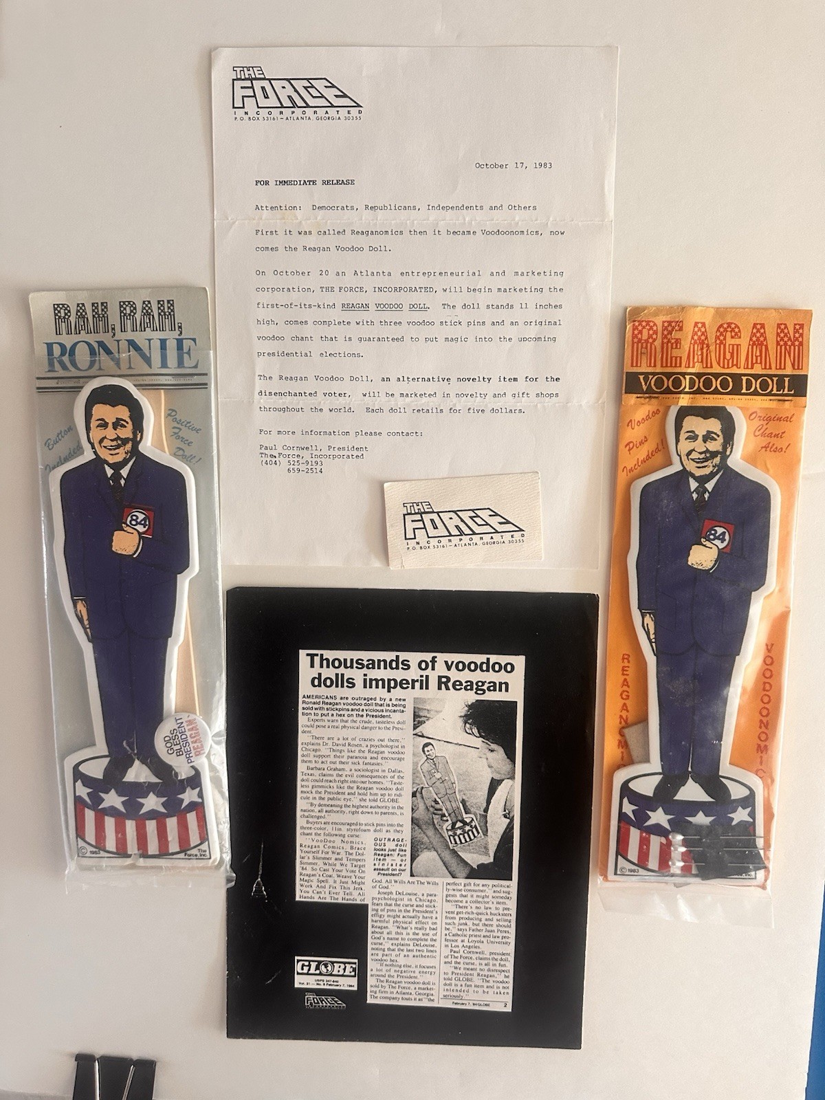 Ronald Reagan VOO DOO & RAH RAH RONNIE Dolls 1984 Political Collection Press Kit