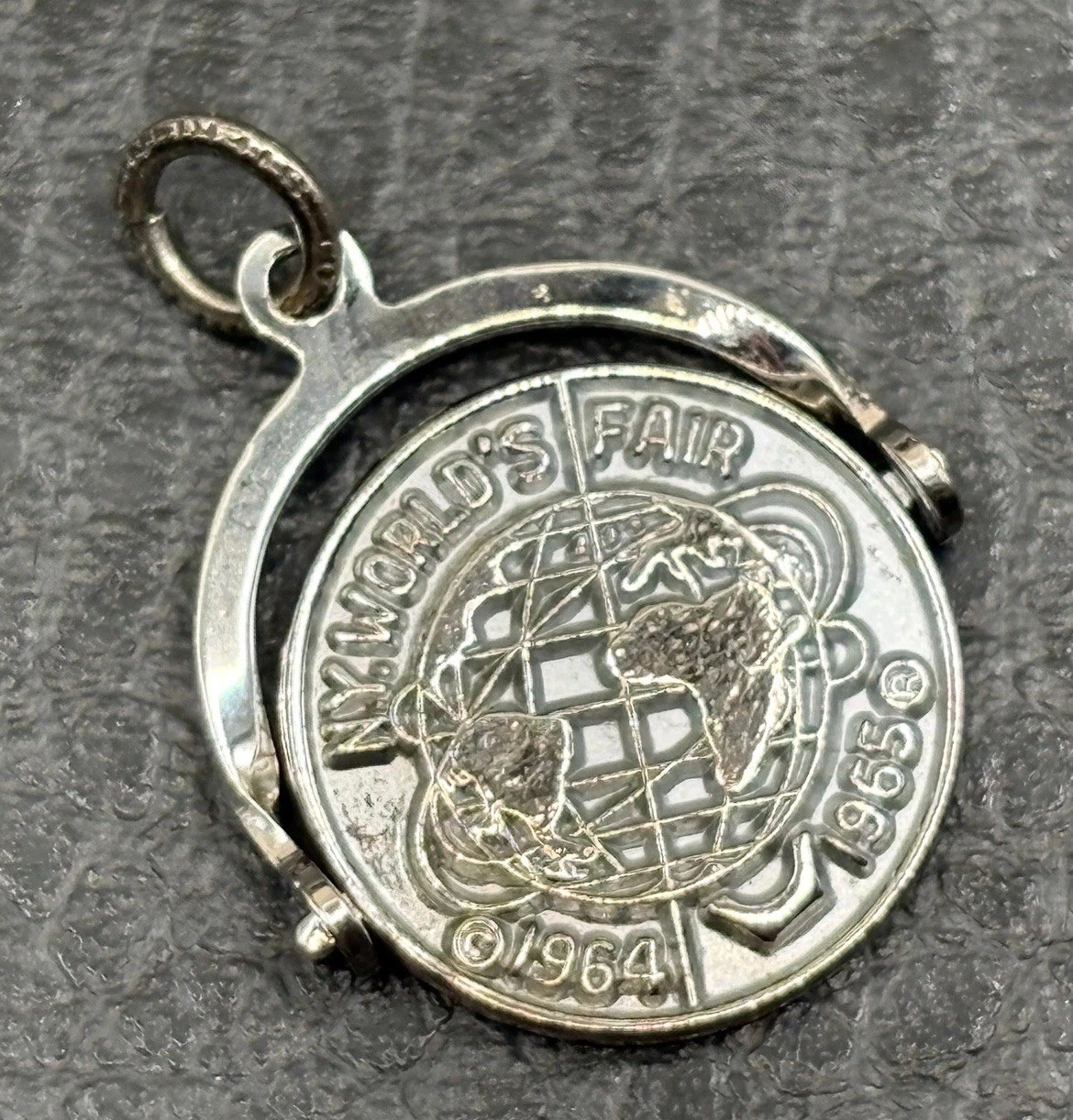 Vintage 1964-1965 New York World's Fair Pendant Charm Sterling Silver