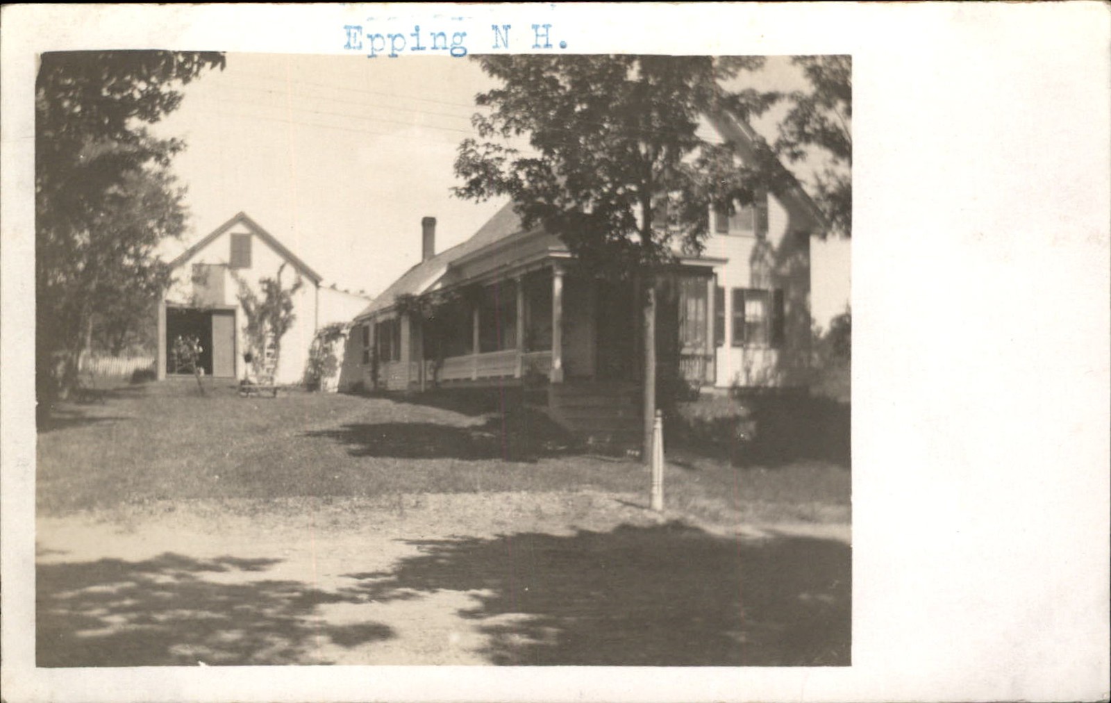 Epping New Hampshire NH House and Barn Azoca c1910s Real Photo Vintage Postcard