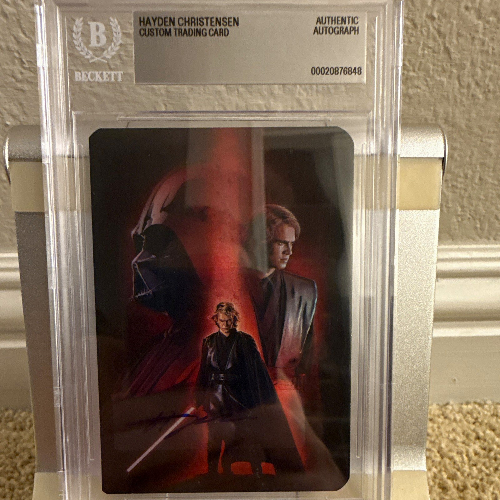 DARTH VADER AUTO Hayden Christensen Signed Original Trading Car Beckett Auth