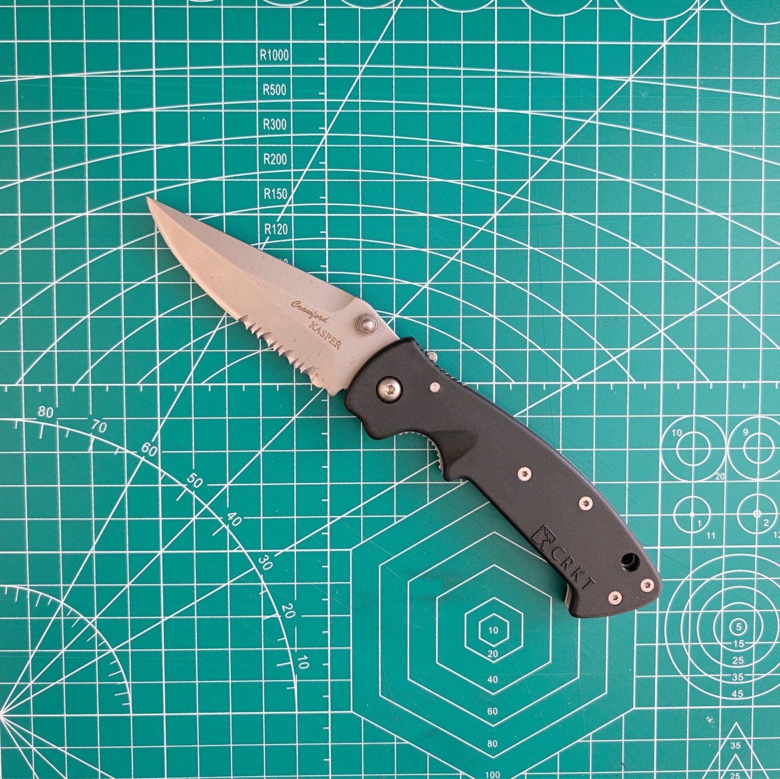 CRKT 6782 Crawford Kasper Tactical Folding Knife LAWKS Serrated Vintage Taiwan