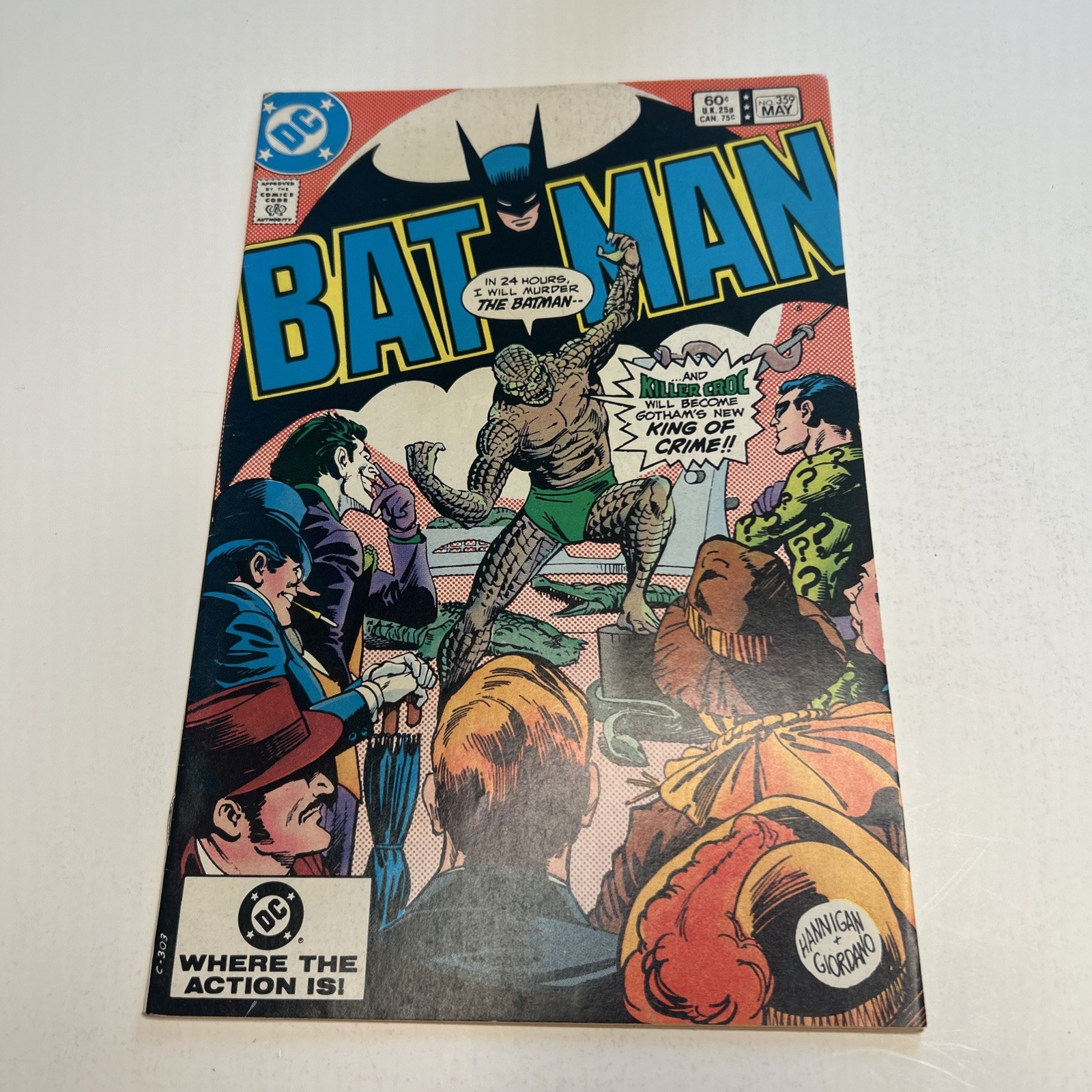 BATMAN # 359 DC COMICS 1983 1ST COVER AND ORIGIN Of KILLER CROC High Grade