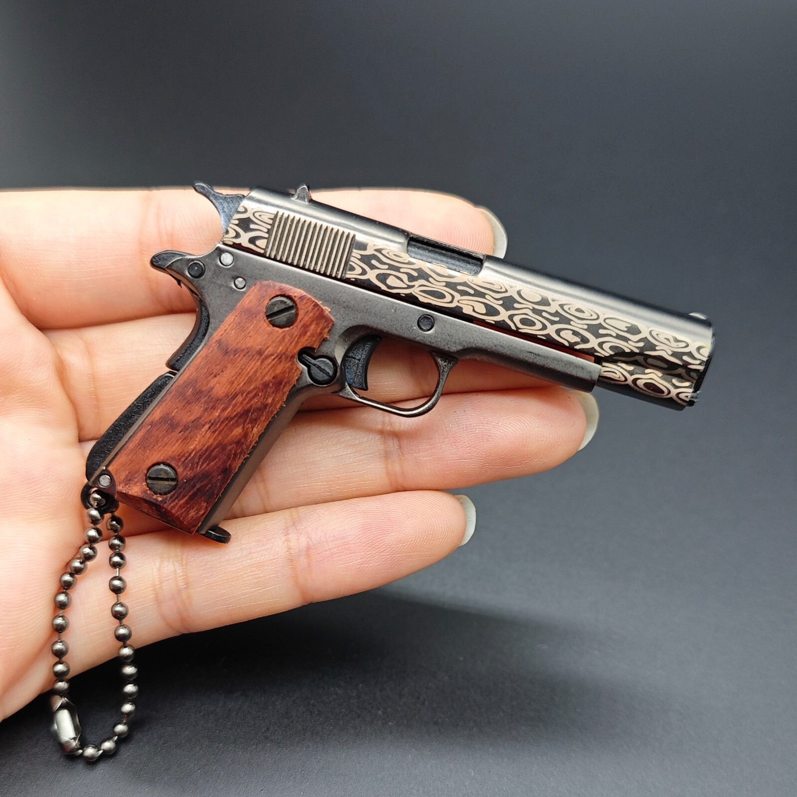 Metal Gun Keychain, Limited Edition 1911 Keychain Min Pistol Keychain for Men