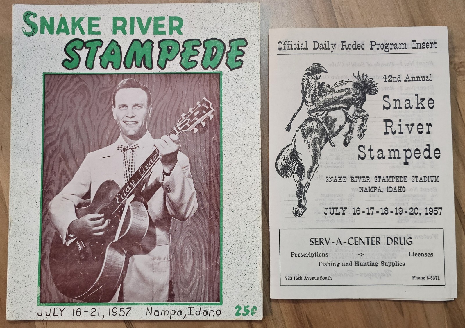 Vtg 1957 Snake River Stampede Souvenir Program Eddy Arnold Cover w/Score Card