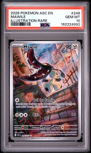 2026 POKEMON ASC EN-ASCENDED HEROES ILLUSTRATION RARE #246 MAWILE PSA 10