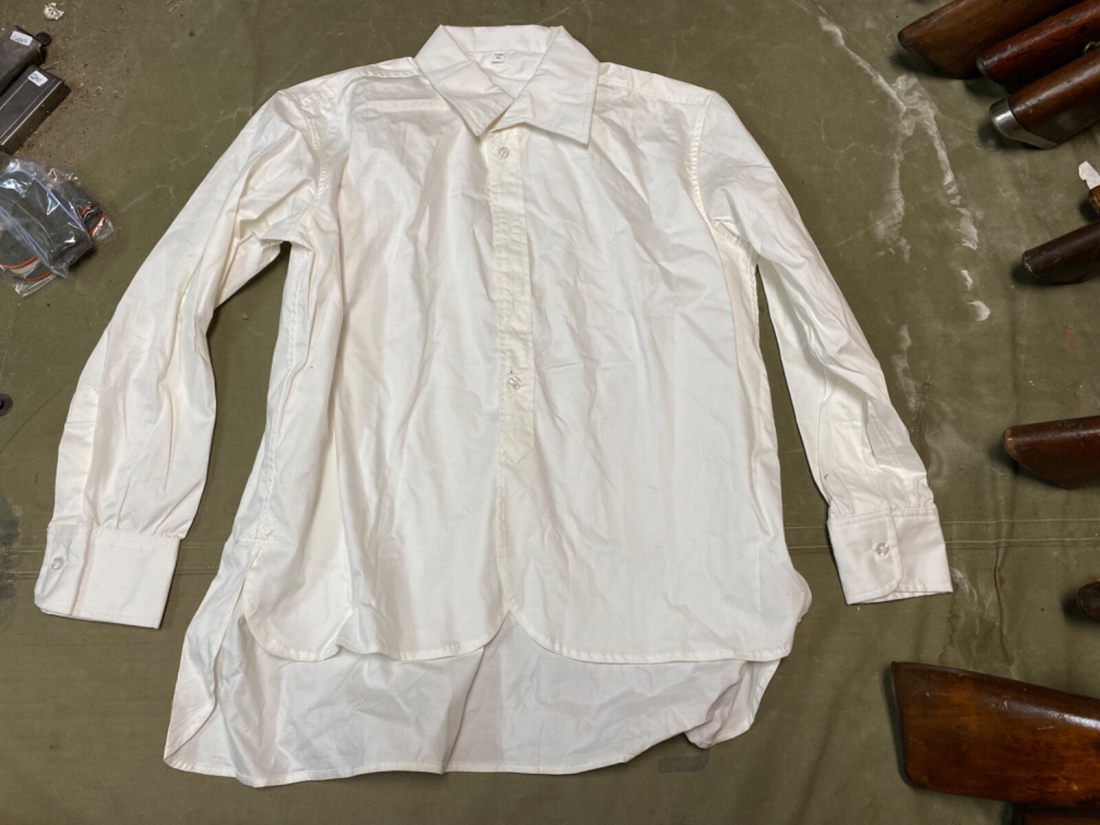 WWII Japanese IJA ARMY OFFICER WHITE FIELD SHIRT-LARGE 44R (MARKED XL)