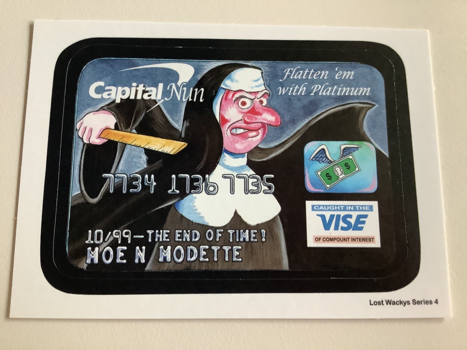 CAPITAL ONE NUN 2018 LOST WACKY PACKAGES SERIES 4 LW4 PARODY CARD, RARE NM