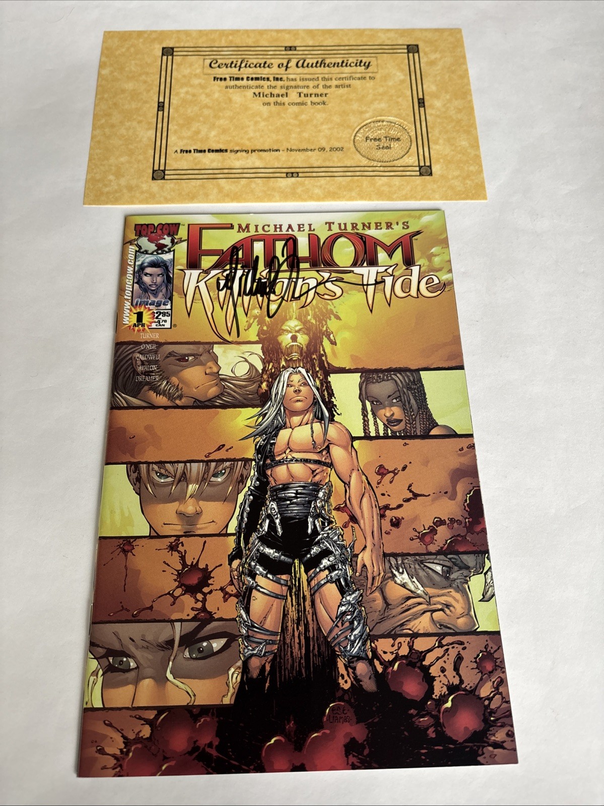 Michael Turner's Fathom - Killians tide #1 Image Michael TURNER SIGNED w/ COA
