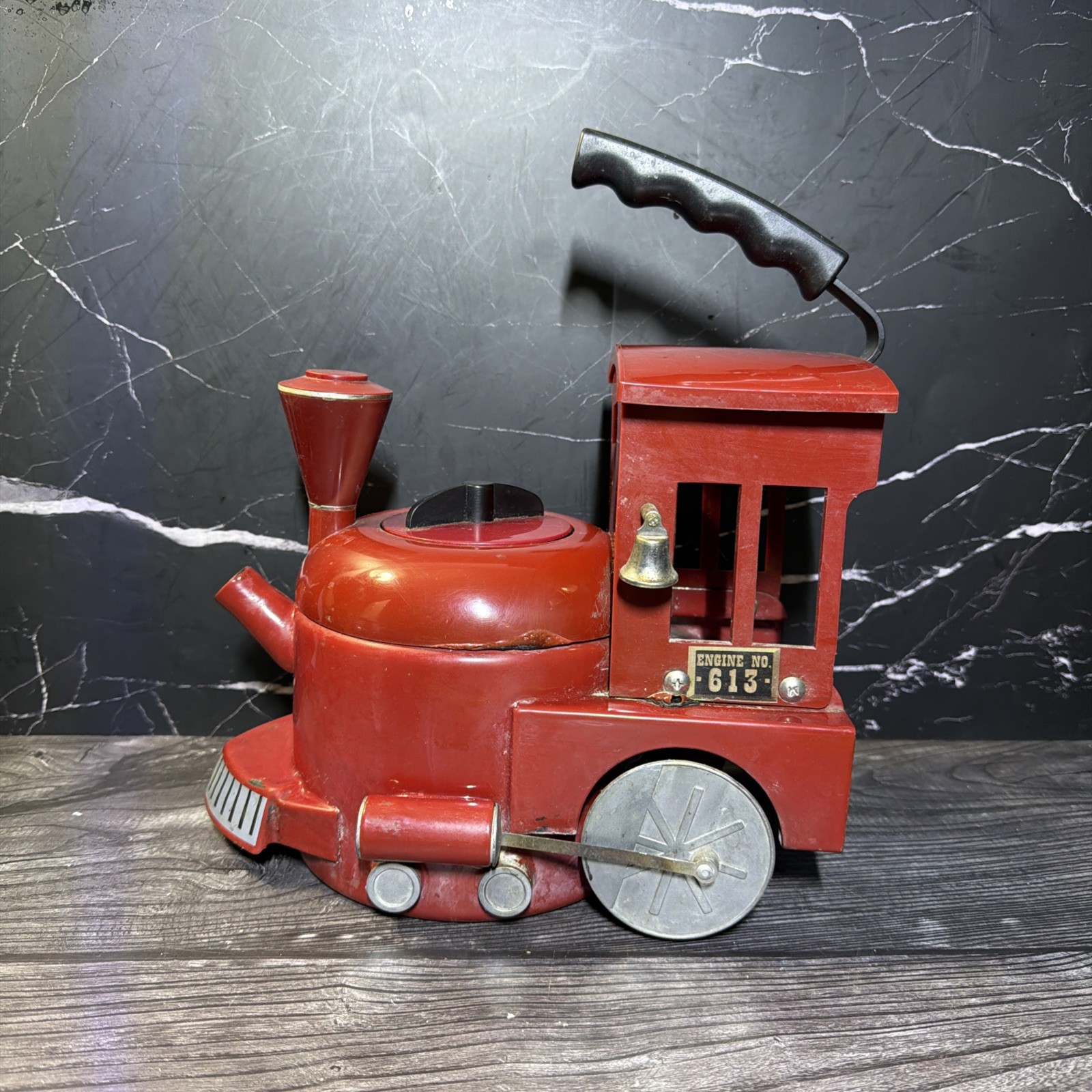 Kamenstein Train Engine Whistling Tea Kettle World Of Motion Missing Spout Cap