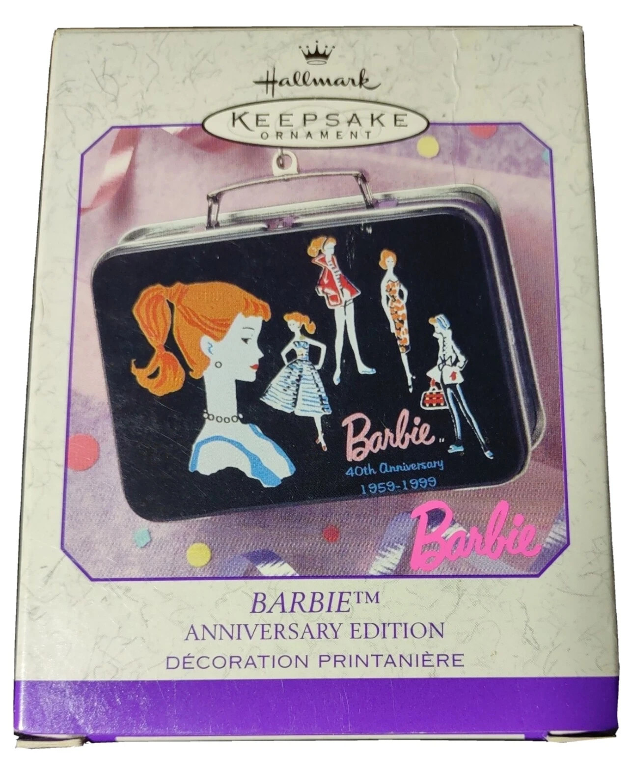 1999 Hallmark Keepsake Ornament - Barbie 40th Anniversary  Lunch Box-323-4A