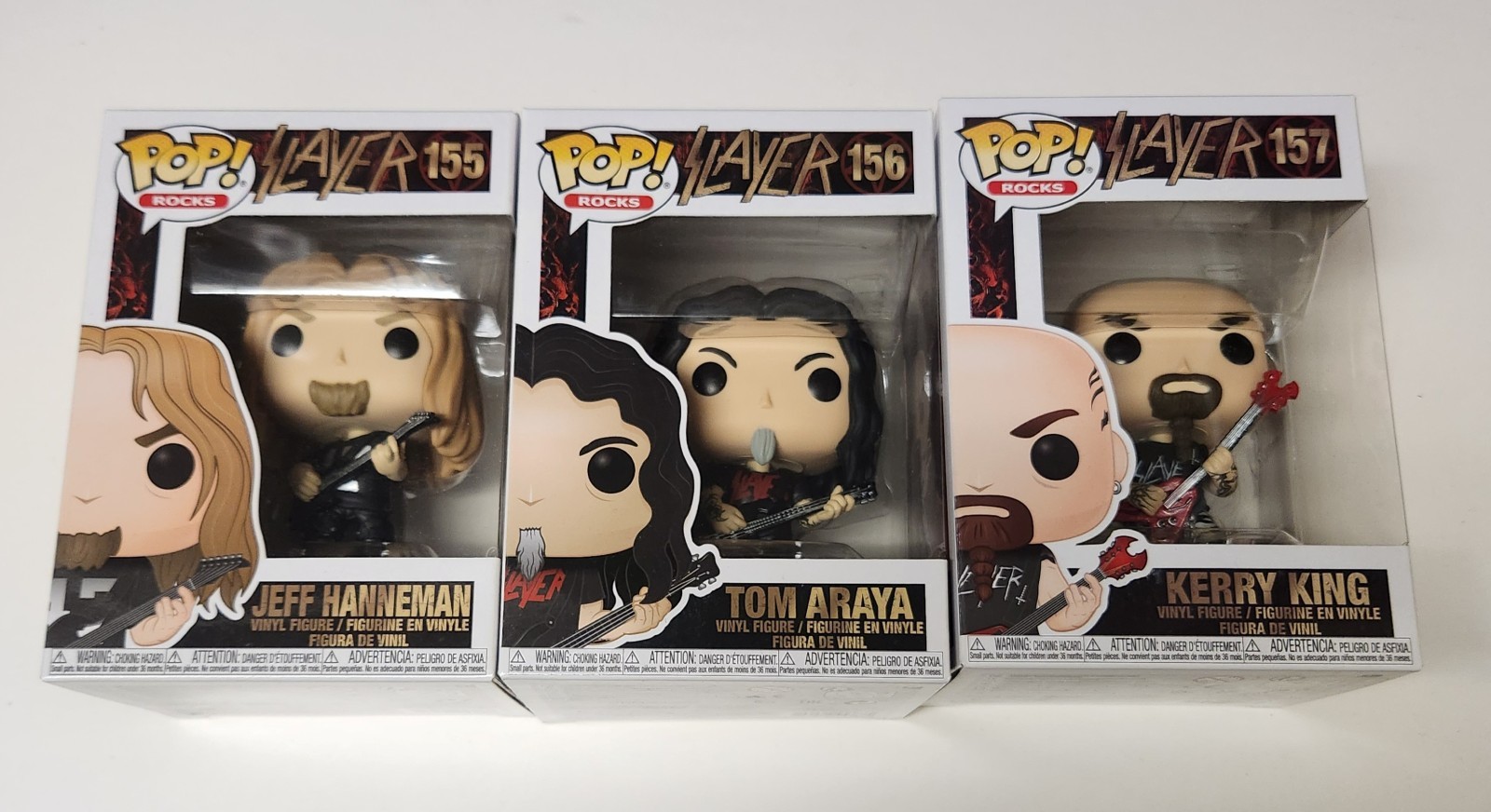 Funko Pop Rocks Slayer Band Jeff Hanneman 155 Tom Araya 156 Kerry King 157 Set 3