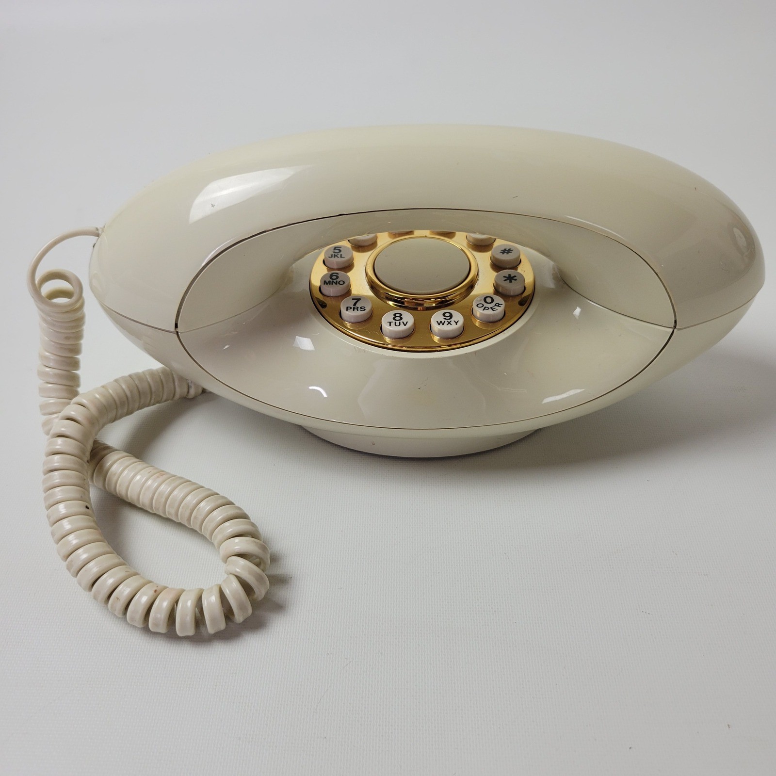 Vintage ATC Genie Phone Cream Gold Push Button TEIF 8300 W Landline