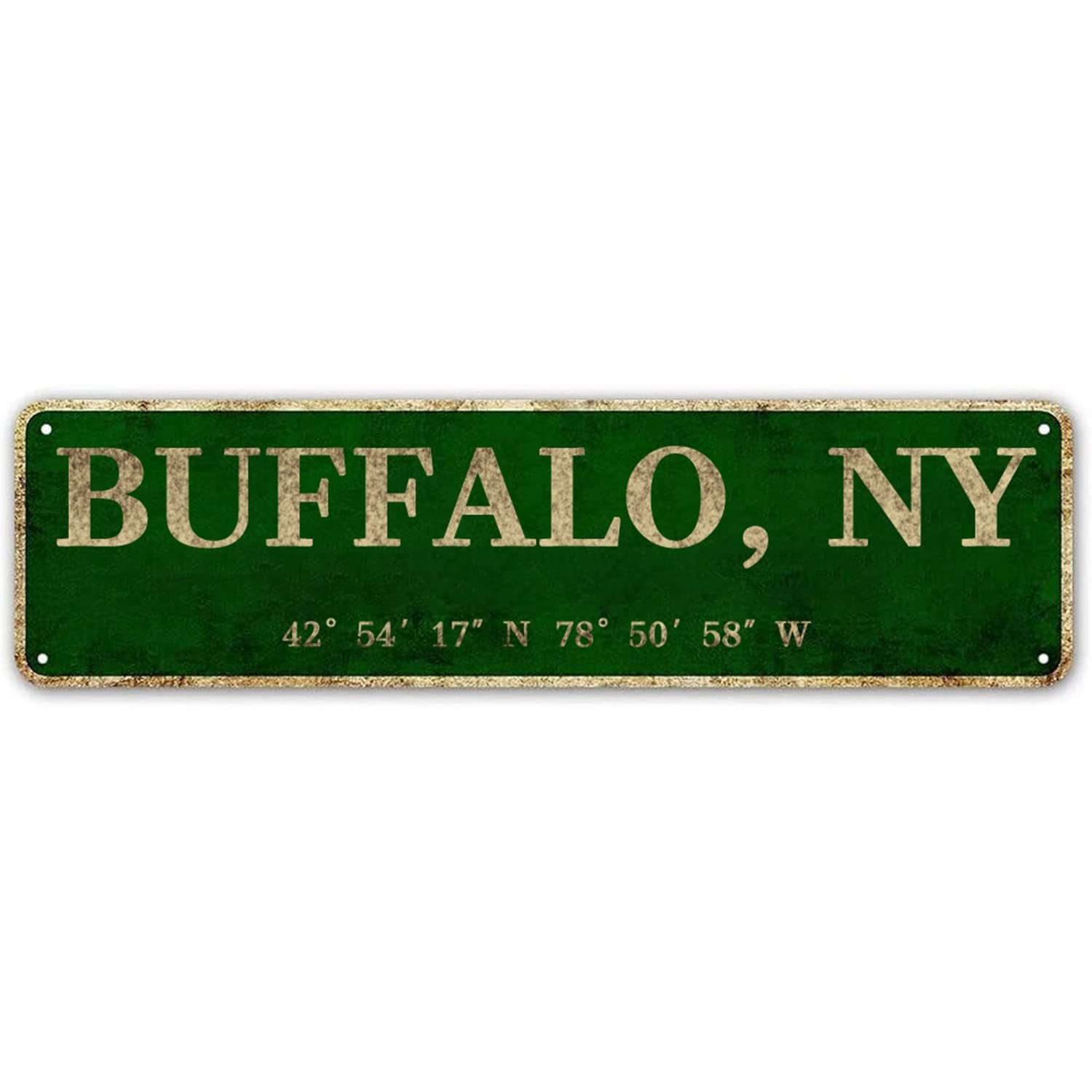 LINStore Buffalo, NY City Sign Rustic Vintage Metal Art Wall Decor Office/Hom...