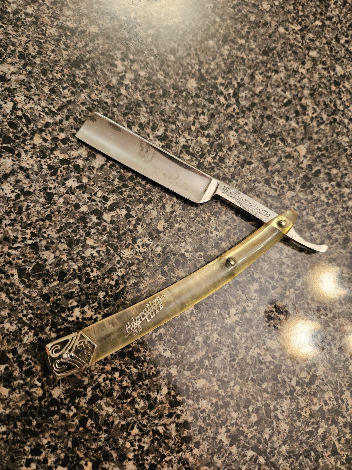 Vintage Adoration De Luxe 999 Straight Razor Giesen & Forsthoff Solingen...