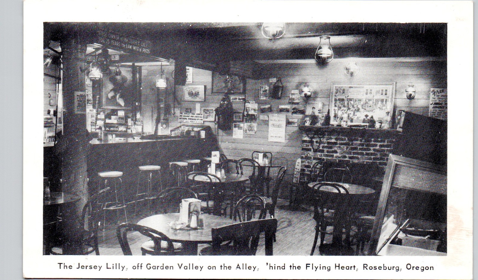 JERSEY LILLY DINER roseburg or c1940s postcard oregon interior roadside food