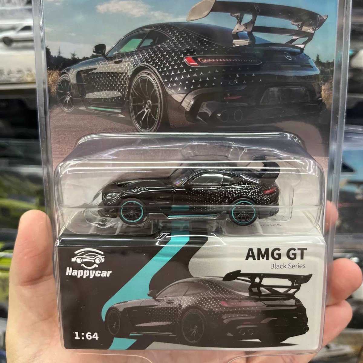 HappyCar HC 1:64 GT BlackSeries GT Black Diecast Model Car Blister carded model