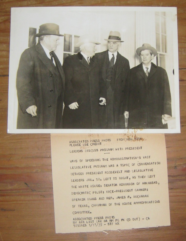 January 11, 1935, Political Wire Photo, New Deal, FDR History