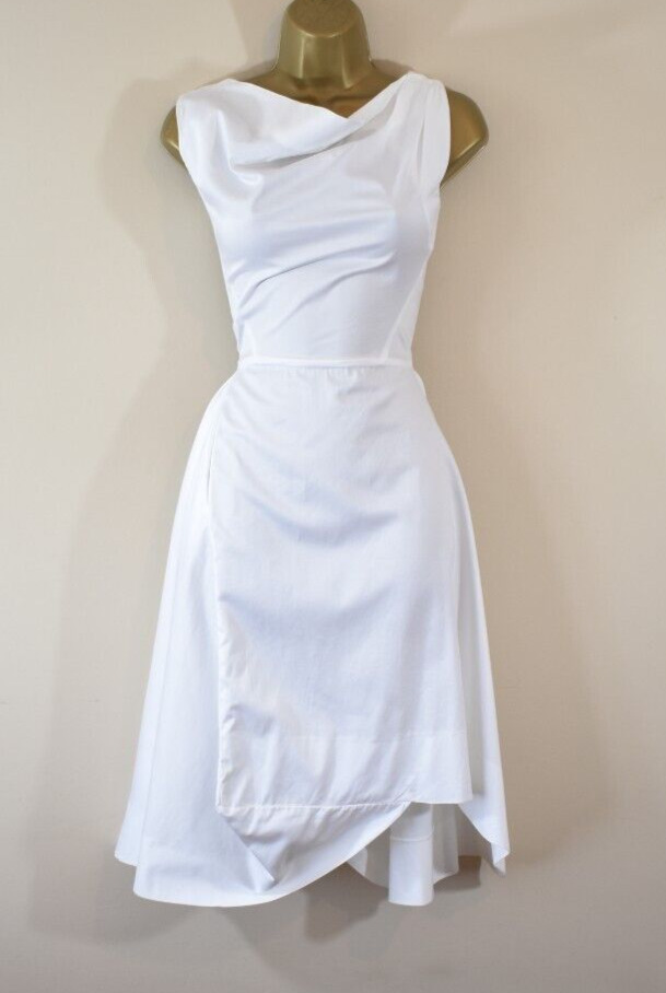 VIVIENNE WESTWOOD AZTEK 40 UK 8 White Deconstructed Fit & Flare Wedding Dress