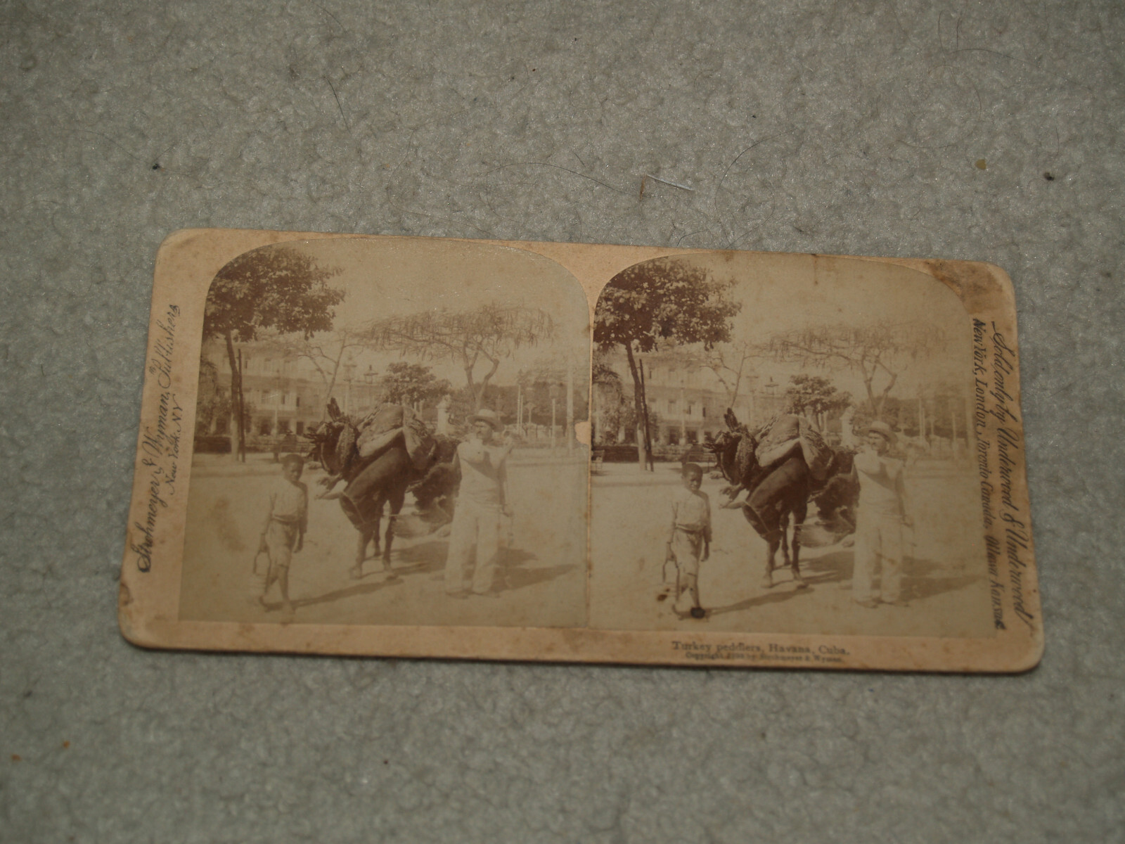 Antique Stereoscope card Turkey Peddlers Havana Cuba 1899 Strohmeyer & Wyman