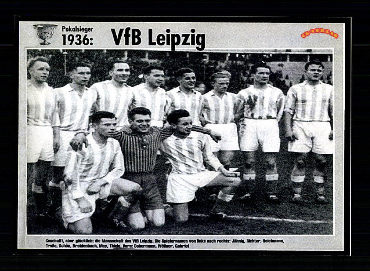 VFB Leipzig team card DFB Cup winner 1936