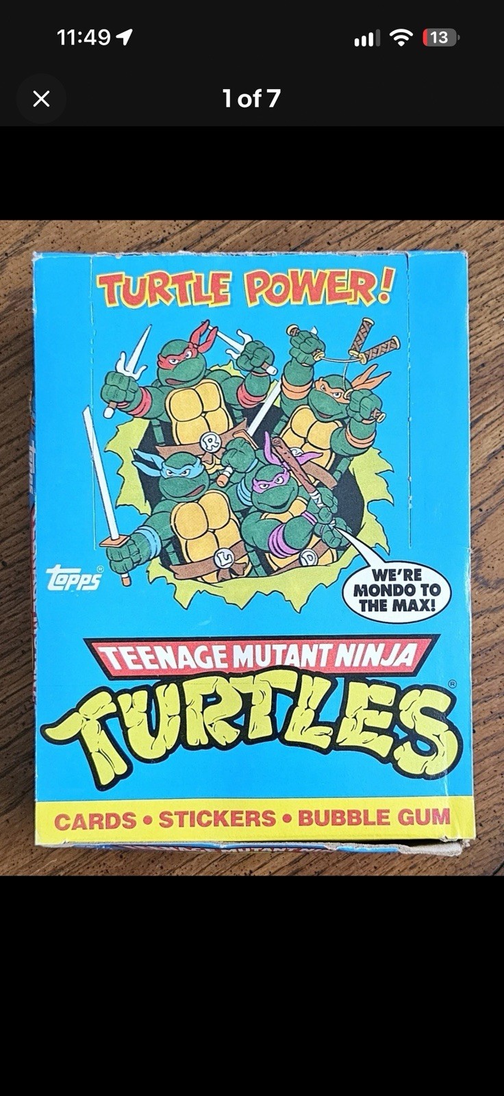 Vintage 1989 Topps Teenage Mutant Ninja Turtles Series 1 Wax Box - 48 Packs