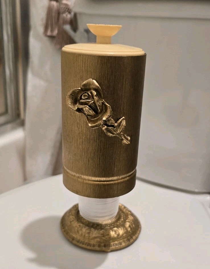Vintage Gold Filigree Ormolu Dixie cup Holder MCM Hollywood Regency