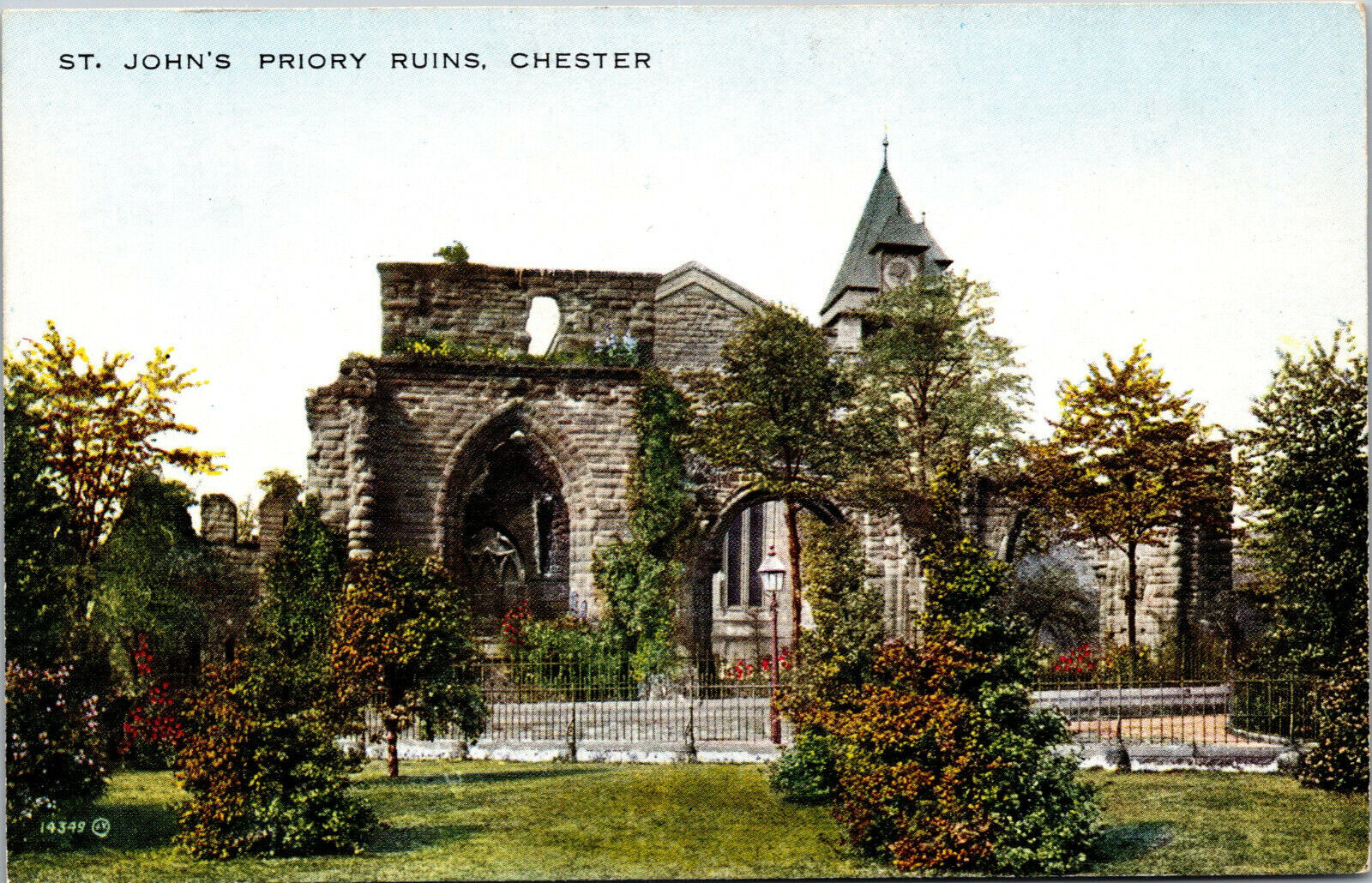 Vtg St Johns Priory Ruins Chester Cheshire England UK Antique Postcard