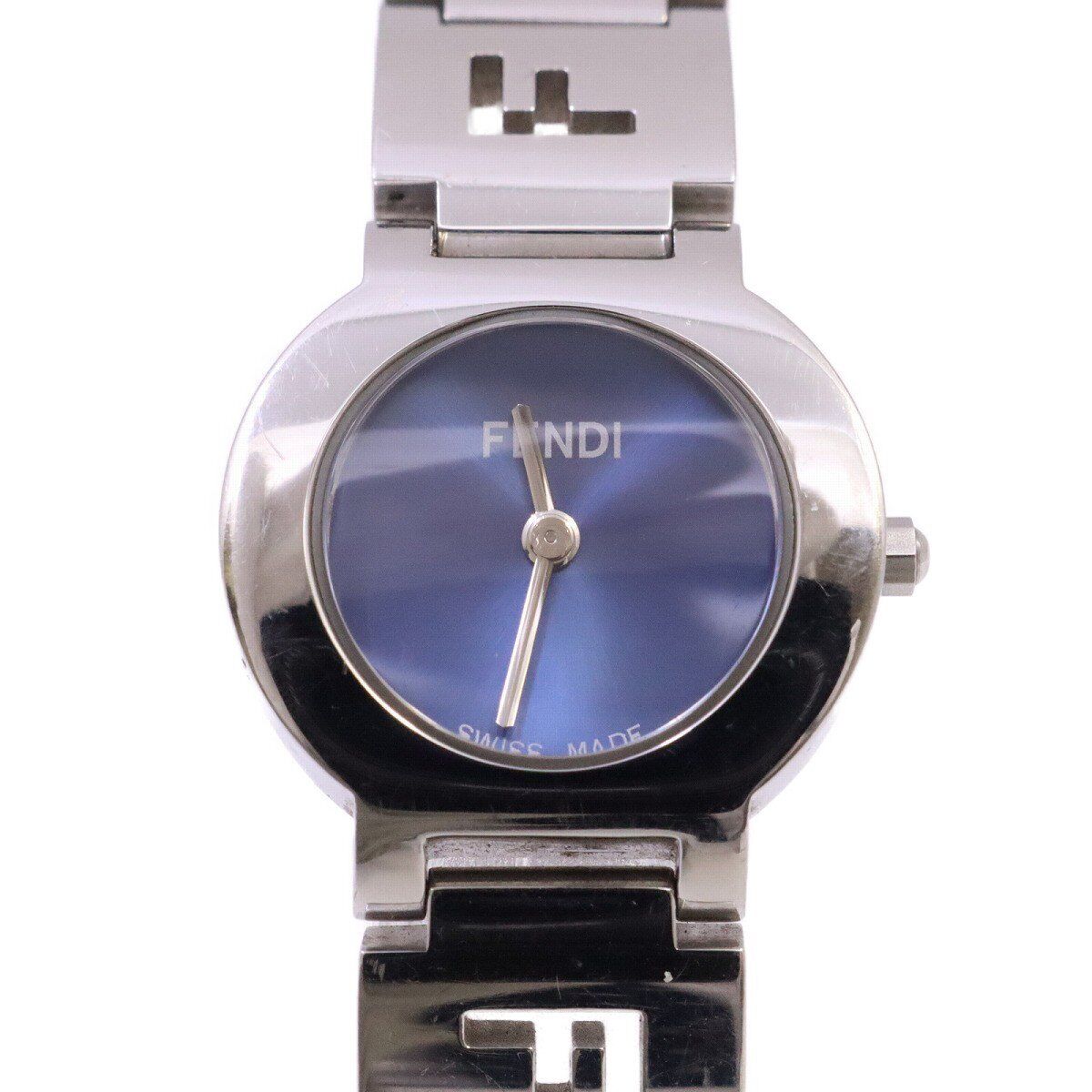 Fendi 3050L Breath Watch Quartz Ladies Blue Dial Genuine Ss Belt