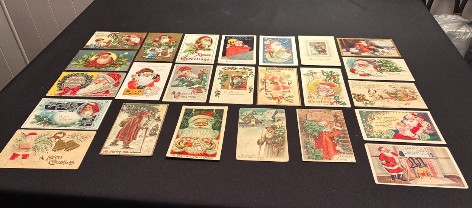 Lot of 24 ~ Antique~SANTA CLAUS~Christmas Postcards~Great Variety~Vintage