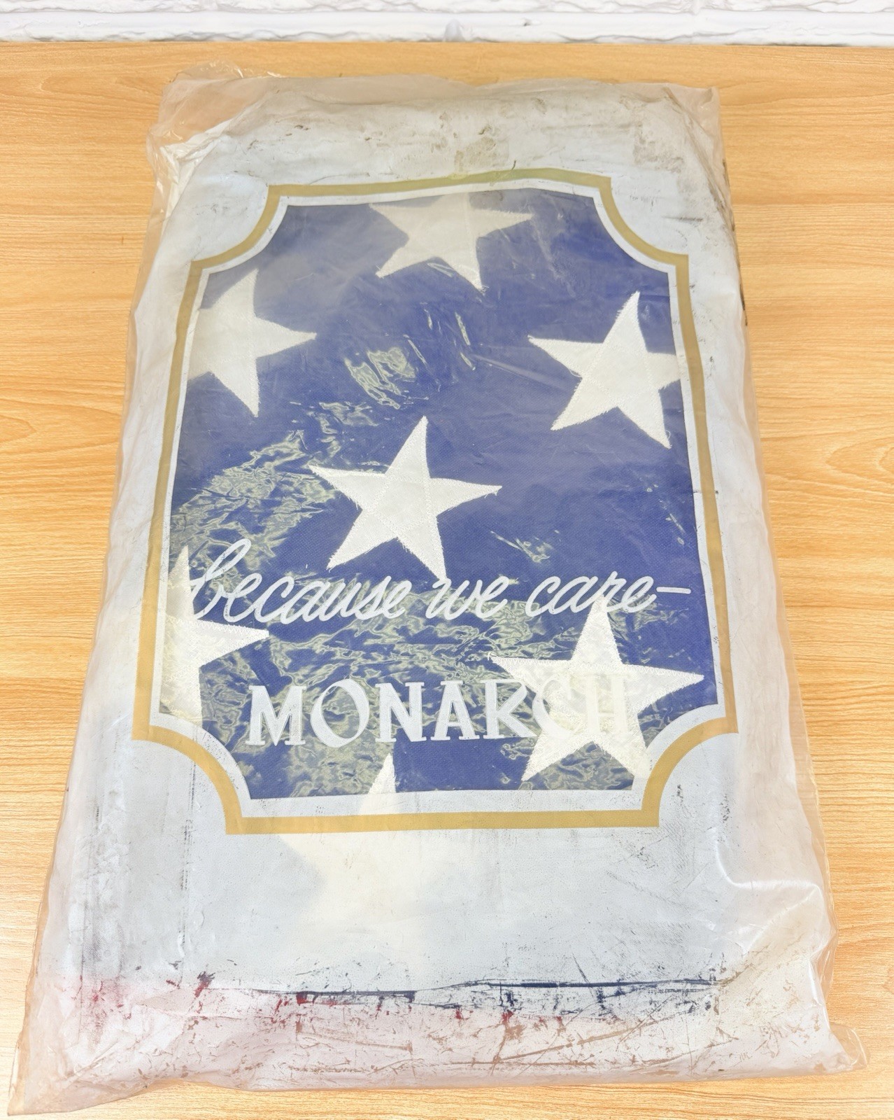 1960s Valley Forge Monarch 50 Star American Flag NOS Cotton Sewn Stars 5x10 USA