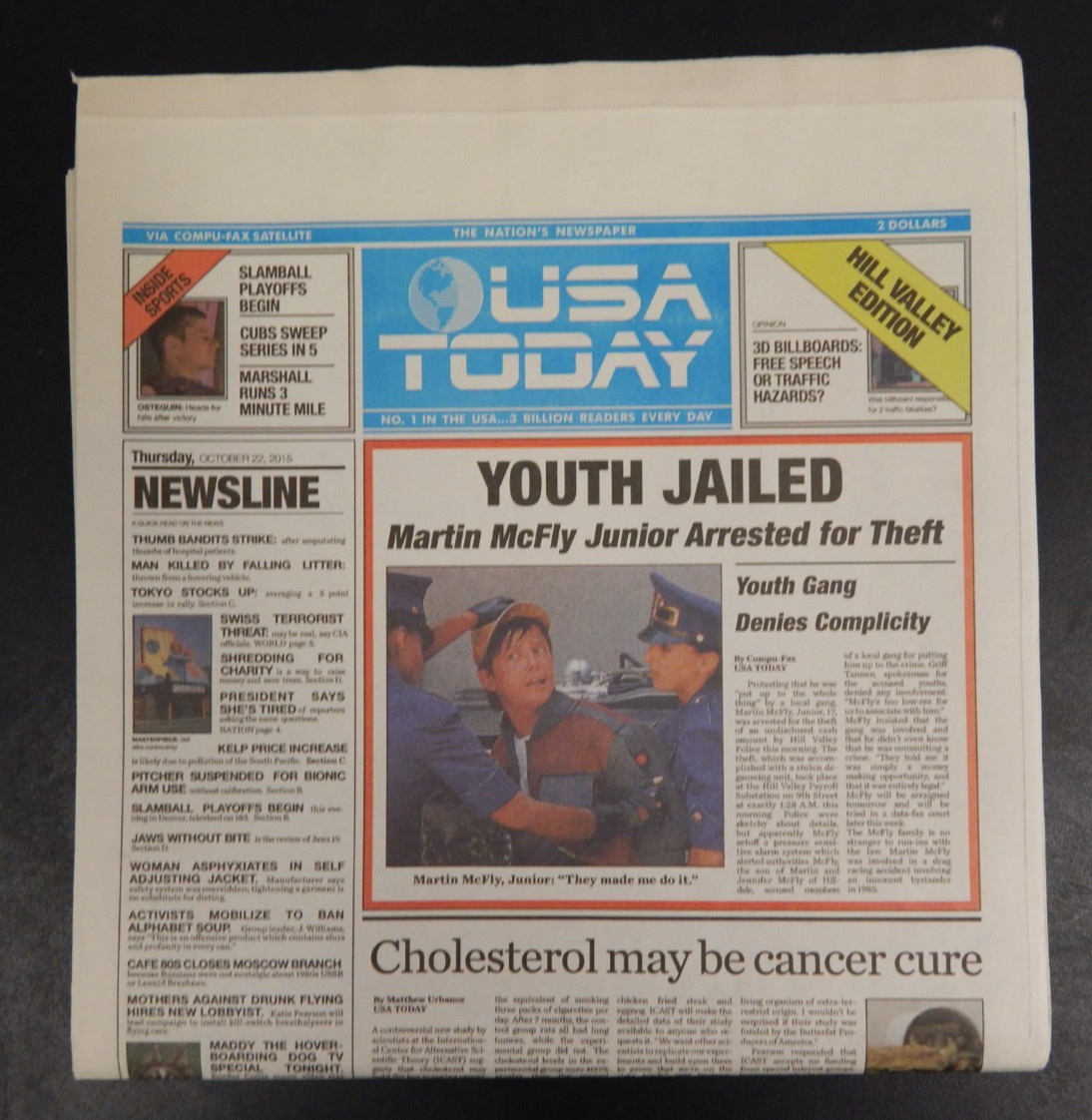 USA Today 2015 Replica Back To The Future Front Page Newspaper - Complete