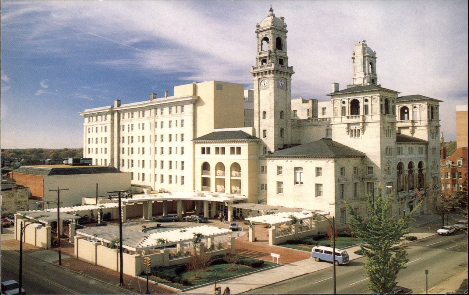 The Jefferson Sheraton Hotel Richmond VA Birds Eye vintage postcard c823